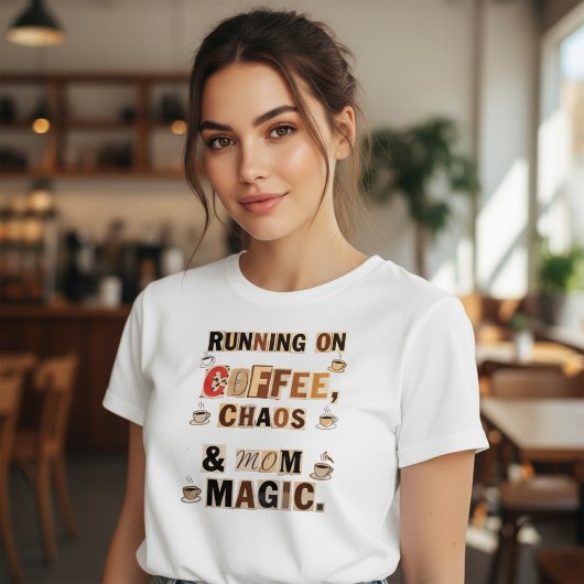 Running on Coffee Chaos and Mom Magic Tri-Blend Shirt