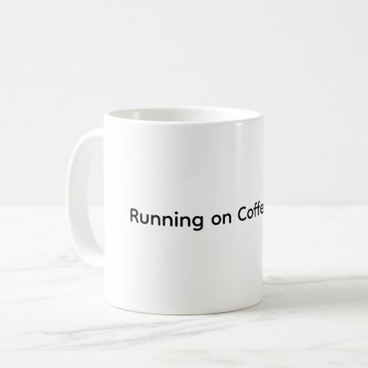"Running on Coffee & WiFi" Funny Coffee Tasse (Vorderseite Links)