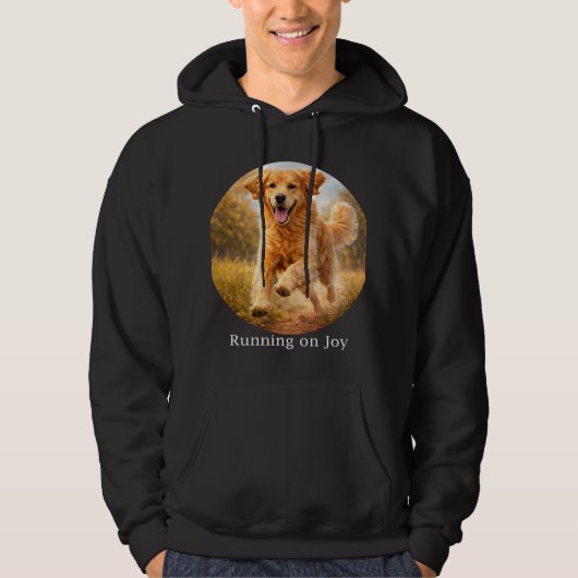 Running on Joy Golden Retriever Hoodie (Vorderseite)