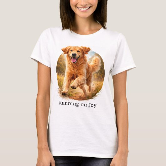 Running on Joy Golden Retriever T-Shirt (Vorderseite)