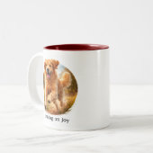Running on Joy Golden Retriever Zweifarbige Tasse (Vorderseite Links)