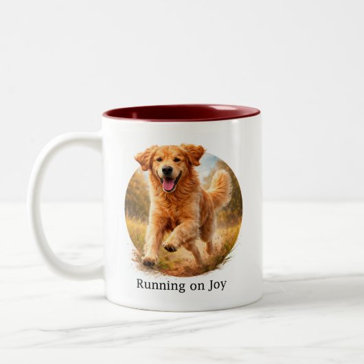 Running on Joy Golden Retriever Zweifarbige Tasse (Links)