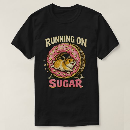 „Running on Sugar“ Hyper-Hamster-Design  T-Shirt (Design vorne)