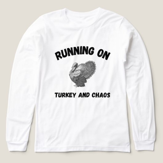 Running on Turkey and Chaos | Funny Thanksgiving Tri-Blend Shirt (Design Vorderseite)