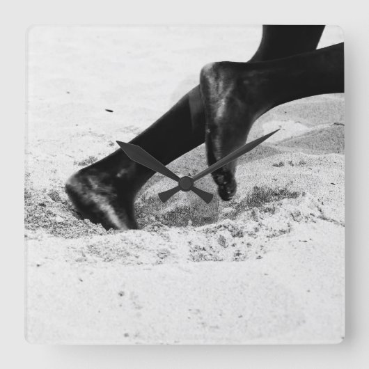 running out of sand quadratische wanduhr (Vorderseite)