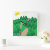 Running Outdoors Quadratische Wanduhr (Zuhause)