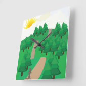 Running Outdoors Quadratische Wanduhr (Winkel)