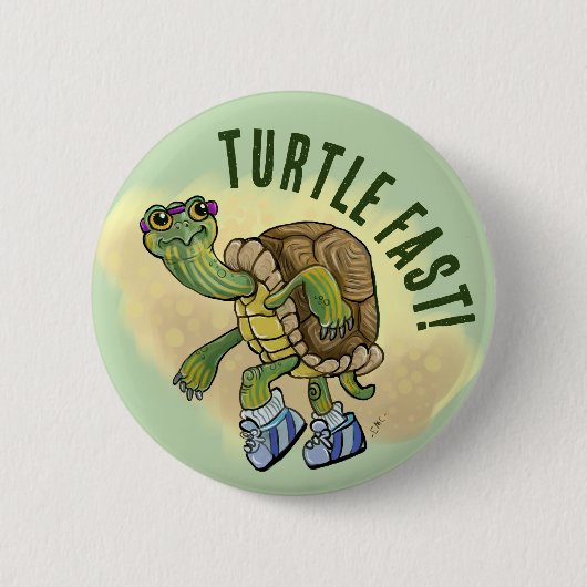 Running Painting Turtle Button (Vorderseite)