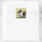 Running Papillon Quadratischer Aufkleber (Tasche)