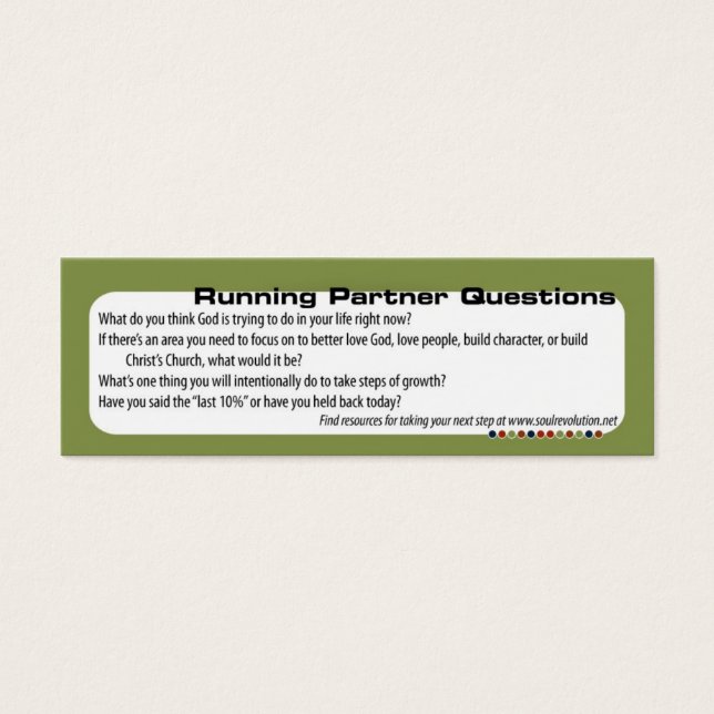 Running Partner Questions (Visitenkarte) (Vorderseite)