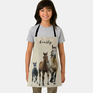 Running Pferde Name Template All-Over Print Schürz Schürze