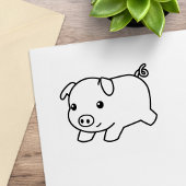 Running Piglet Pig Gummistempel