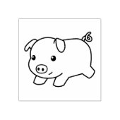 Running Piglet Pig Gummistempel (Prägung)