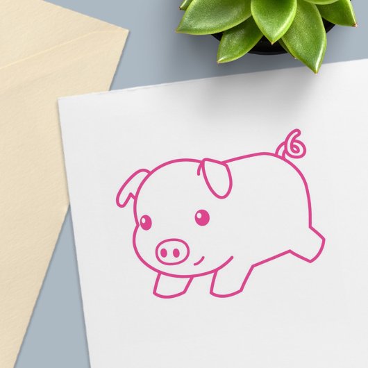Running Piglet Pig Permastempel