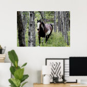 Running Pinto Paint & Forest Horse Foto Poster (Heimbüro)
