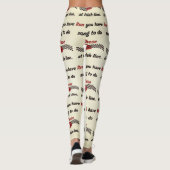 Running Playful Motivational Typography Pattern Leggings (Rückseite)