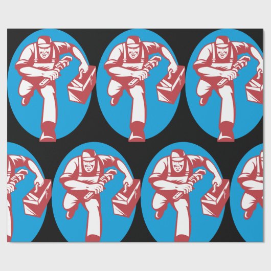 Running Plumber Geschenkpapier (Flach)