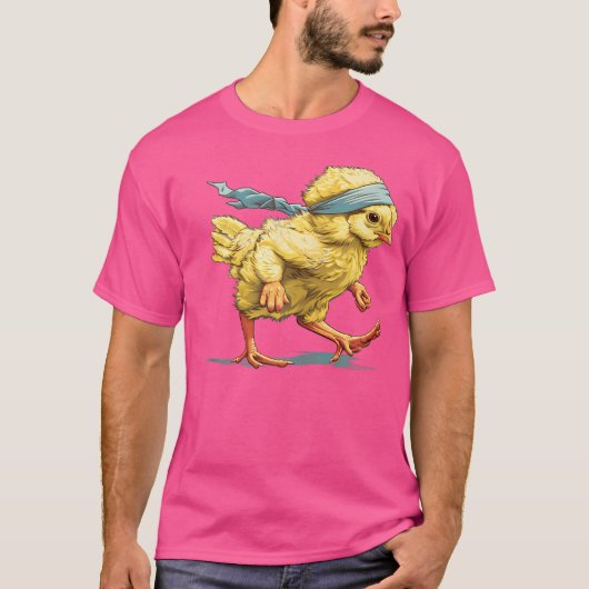 Running Poultry With Headband T-Shirt (Vorderseite)