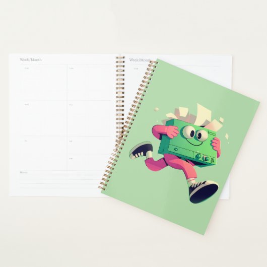 Running Printer with Flying Papers – Tech Humor Planer (Anzeige)