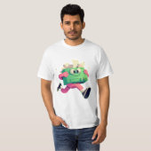 Running Printer with Flying Papers – Tech Humor T-Shirt (Vorne ganz)
