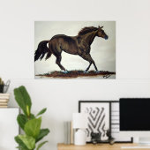 Running Quarter Horse Poster (Heimbüro)