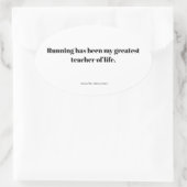 Running quote ovaler aufkleber (Tasche)