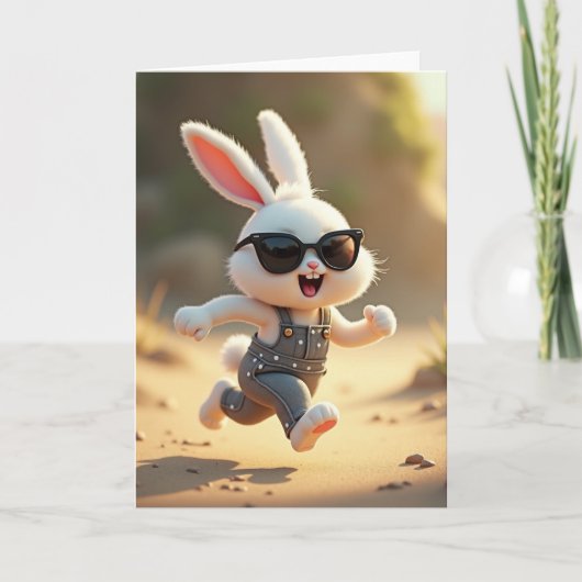 Running Rabbit Osterkarte Karte (Vorderseite)