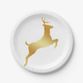 Running Rentier Gold Silhouette Pappteller (Vorderseite)