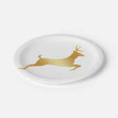 Running Rentier Gold Silhouette Pappteller (Schrägansicht)