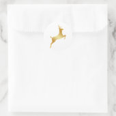 Running Rentier Gold Silhouette Runder Aufkleber (Tasche)