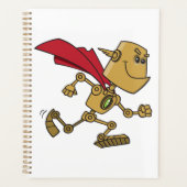 Running Robot Superhero Cartoon Character Planer (Vorderseite)