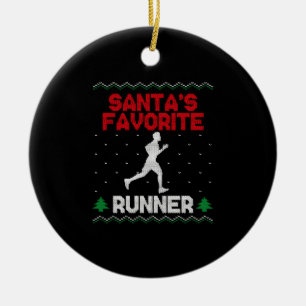 Running Runner Half Marathon Ugly Keramik Ornament