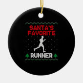 Running Runner Half Marathon Ugly Keramik Ornament (Vorne)