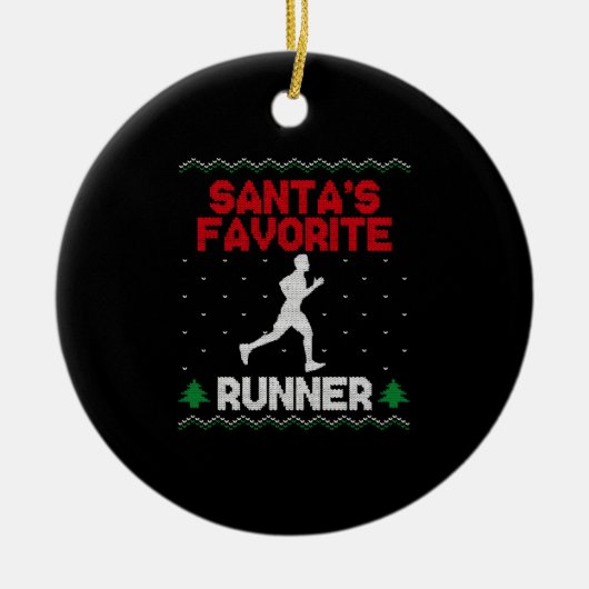 Running Runner Half Marathon Ugly Keramik Ornament (Vorne)