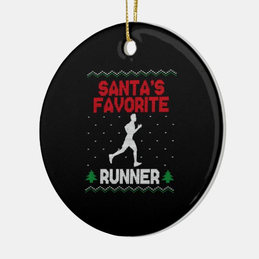 Running Runner Half Marathon Ugly Keramik Ornament (Links)