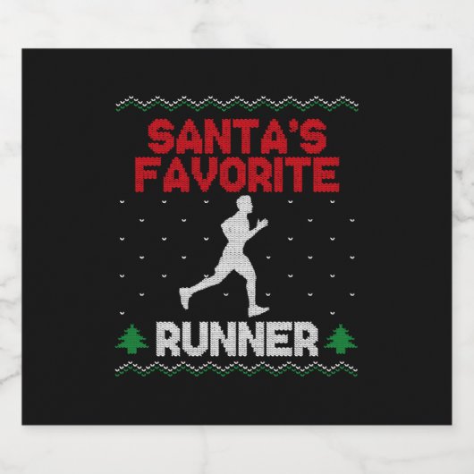 Running Runner Half Marathon Ugly Schaumweinetikett (Einzelnes Label)