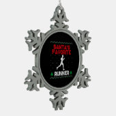 Running Runner Half Marathon Ugly Schneeflocken Zinn-Ornament (Links)