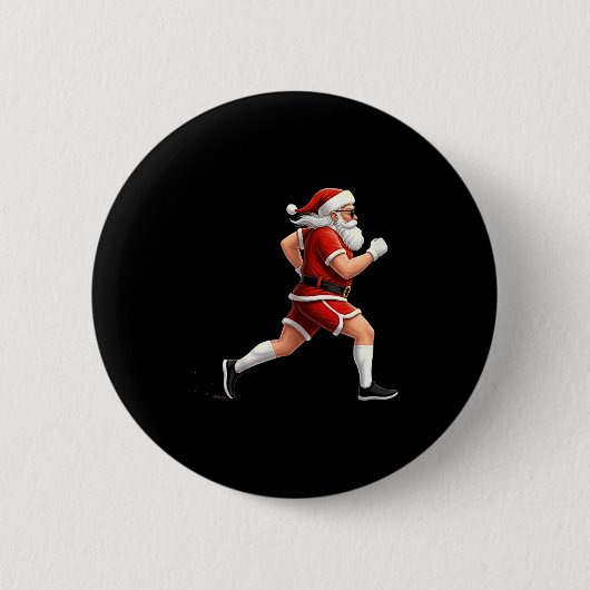 Running Santa Christmas Graphic Runner Run Maratho Button (Vorderseite)