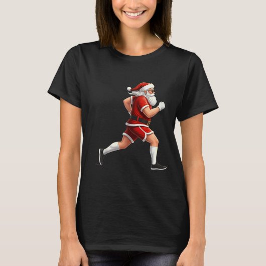 Running Santa Christmas Graphic Runner Run Maratho T-Shirt (Vorderseite)