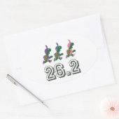 Running Schildkröten 26,2 Ovaler Aufkleber (Umschlag)