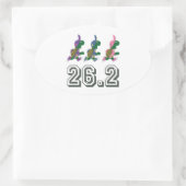 Running Schildkröten 26,2 Ovaler Aufkleber (Tasche)