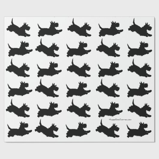 Running Scottish Terriers Geschenkpapier (Flach)