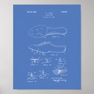 Running Shoe 1925 Patent Art Blueprint Poster