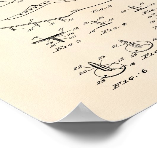 Running Shoe 1925 Patent Art Old Peper Poster (Ecke)