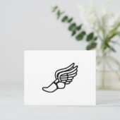 Running Shoe mit Flügeln Postkarte (Stehend Vorderseite)