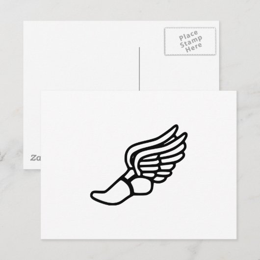 Running Shoe mit Flügeln Postkarte (Vorne/Hinten)