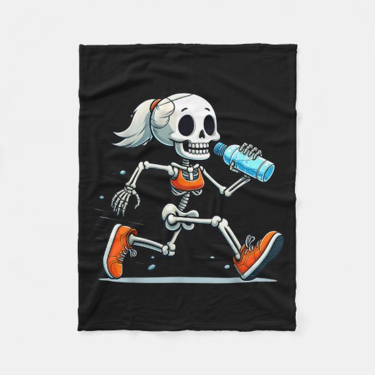 Running Skeleton Halloween Costume Soky Runners Lo Fleecedecke (Vorderseite)