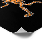 Running Skeleton Runners Funny Halloween Sport Poster (Ecke)