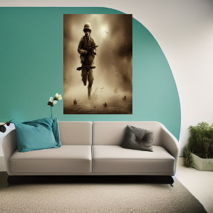 Running-Solid AI Art Poster