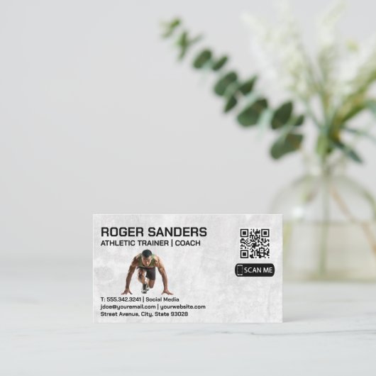Running Sprinter | Athletic Coach Visitenkarte (Stehend Vorderseite)